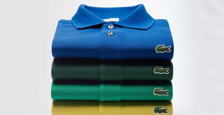 Kasuotan sa panlalaking Lacoste: assortment at size table