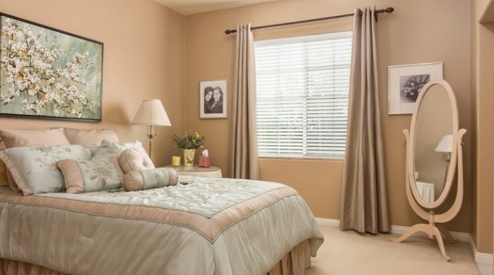 Bedroom interior decoration in warm colors