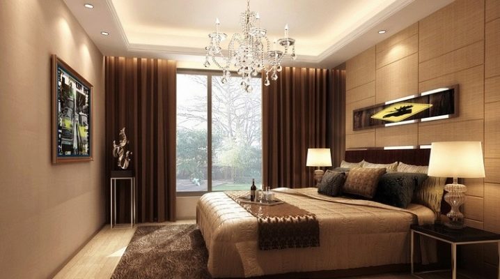 Bedroom decoration in brown tones