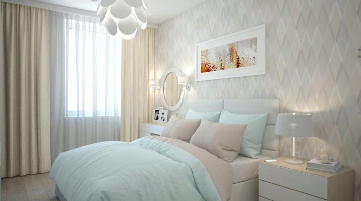 Decorazione della camera da letto in colori chiari