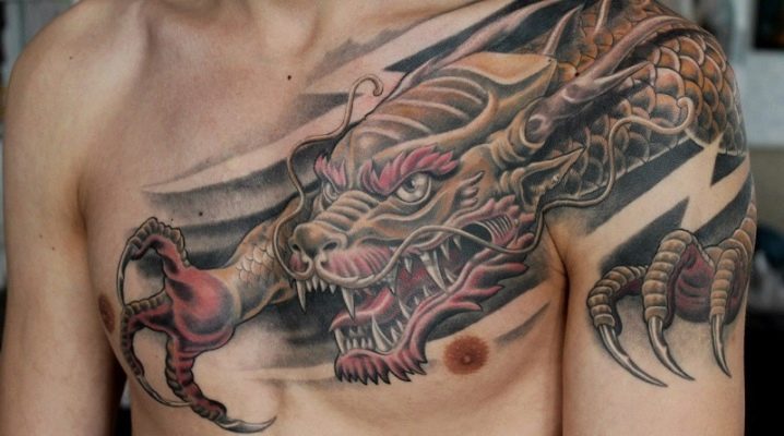 Pagsusuri ng mga tattoo ng lalaki na dragon