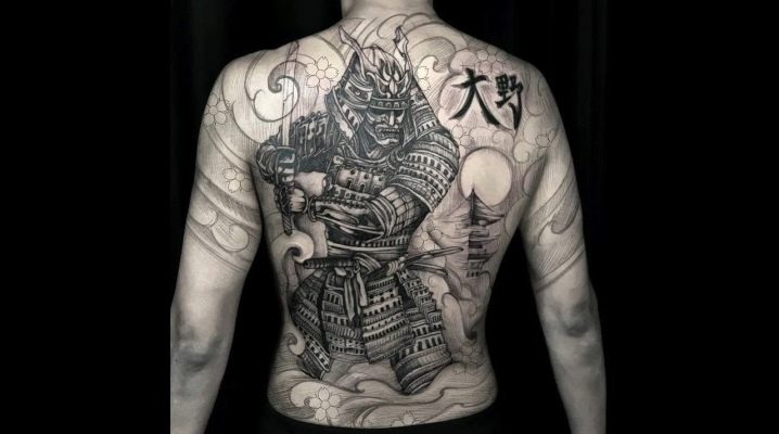 Ang kahulugan ng tattoo para sa mga kalalakihan sa anyo ng samurai at kanilang pagkakalagay