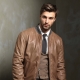 Vestes en cuir marron pour hommes