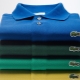 Kasuotan sa panlalaking Lacoste: assortment at size table