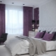 Purple curtains in the bedroom