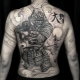 Ang kahulugan ng tattoo para sa mga kalalakihan sa anyo ng samurai at kanilang pagkakalagay